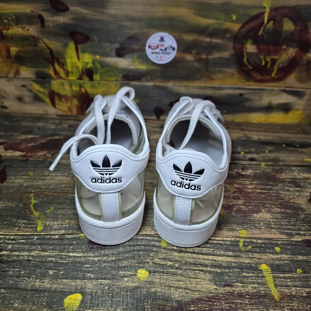 Adidas Originals Superstar Shell Toe Transparent Clear/White FZ0245 Sz 10.5 Used - Picture 6 of 8
